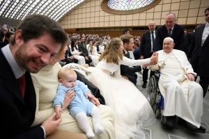 papież Franciszek na audiencji środowej